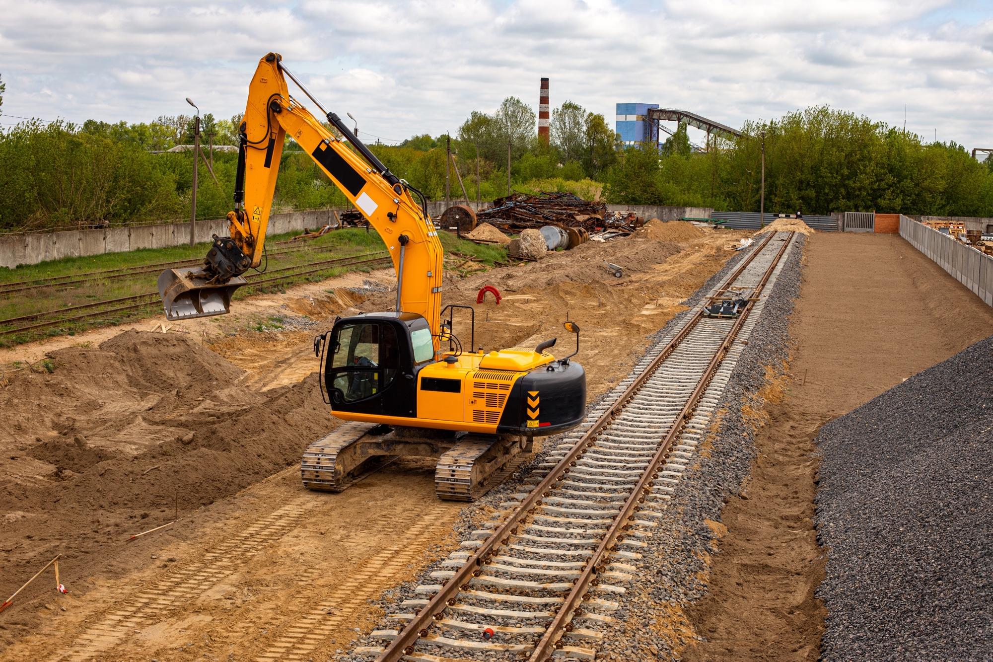 Kraan Graaft Naast Het Spoor